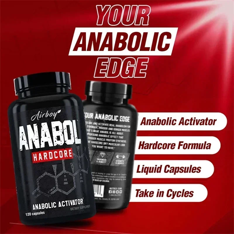 Anabol Hardcore – 120 Capsules | Natural Anabolic Support for Muscle Growth, Abs Enhancement & Post-Workout Recovery