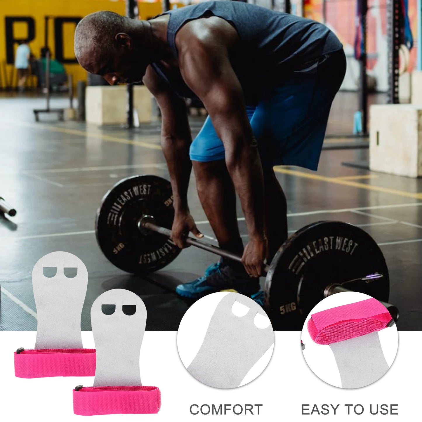 Weight Lifting Hand Grips Anti-slip Palm Protection Gloves Workout for Men Non-slip