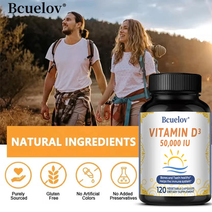 Vitamin D3 50,000 IU – 120 Capsules | Strong Bones, Heart & Muscle Support
