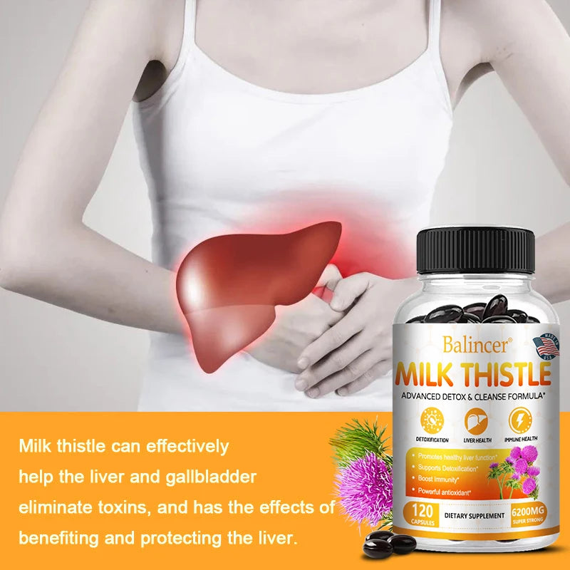 Milk Thistle Liver Cleanse – Detox, Repair & Immune Support | 120 Capsules