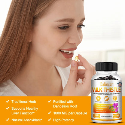 Milk Thistle Liver Cleanse – Detox, Repair & Immune Support | 120 Capsules