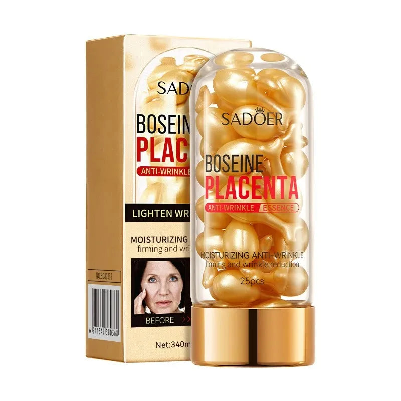 Placenta Essence Capsules – 25pcs | Anti-Wrinkle, Brightening & Acne Care Serum