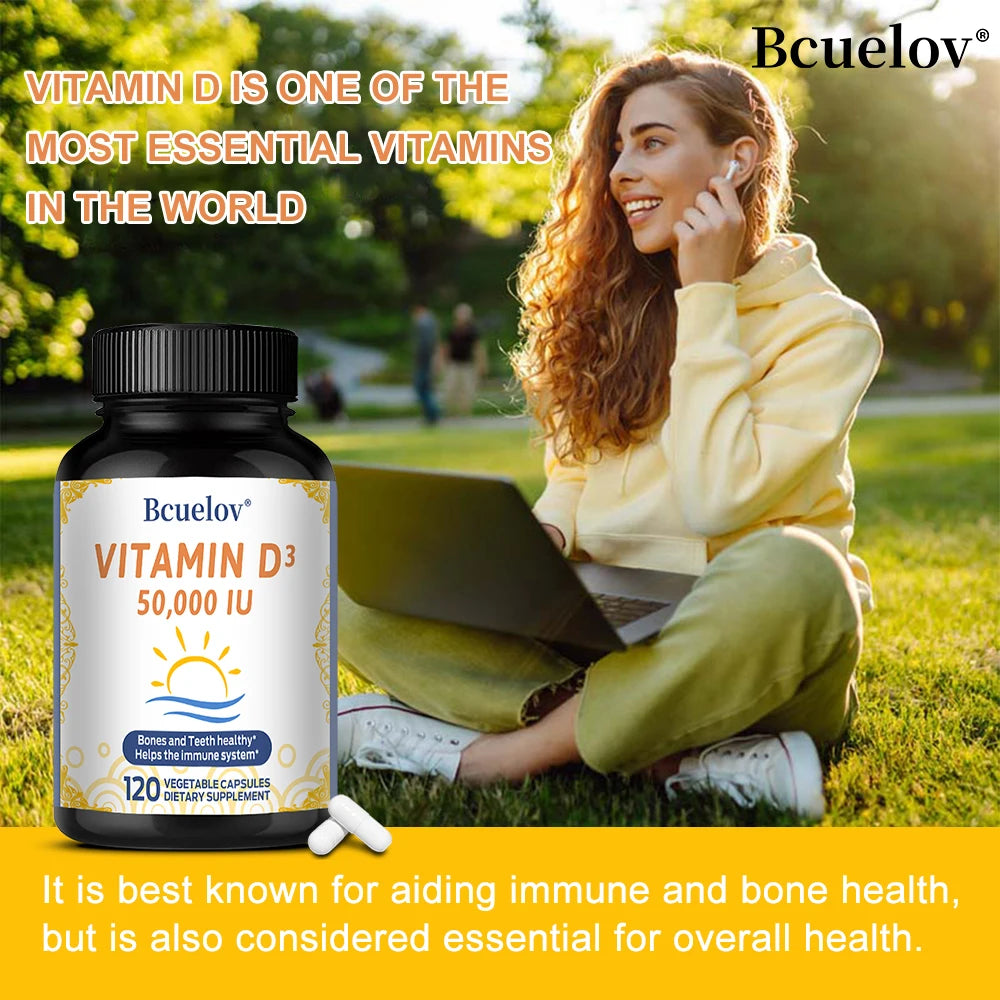 Vitamin D3 50,000 IU – 120 Capsules | Strong Bones, Heart & Muscle Support