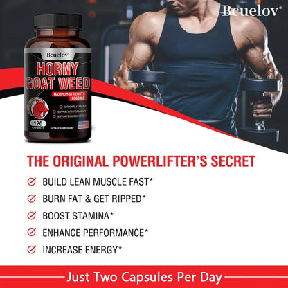 Horny Goat Weed – 120 Capsules | Energy, Strength & “Extra Stamina” Support