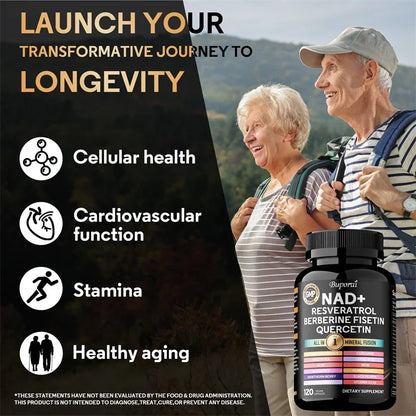 NAD+ Resveratrol Berberine Fusion – 1000mg | Cellular Energy, Endurance & Healthy Aging