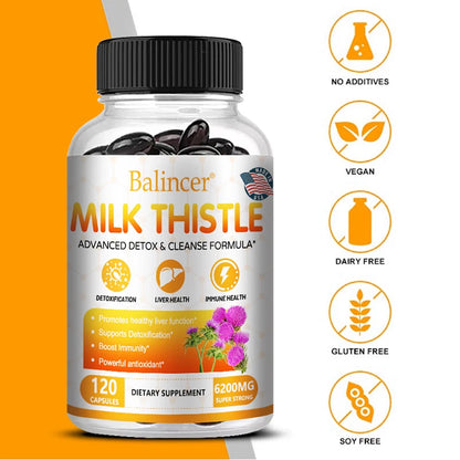 Milk Thistle Liver Cleanse – Detox, Repair & Immune Support | 120 Capsules