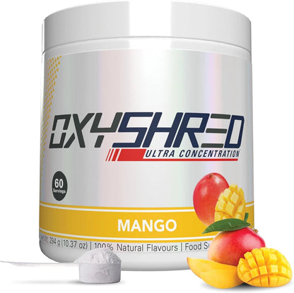 Oxyshred Pre Workout Powder - Preworkout Powder with L Glutamine & Acetyl Carnitine, Energy Boost Drink - Cosmic Blast and Mango