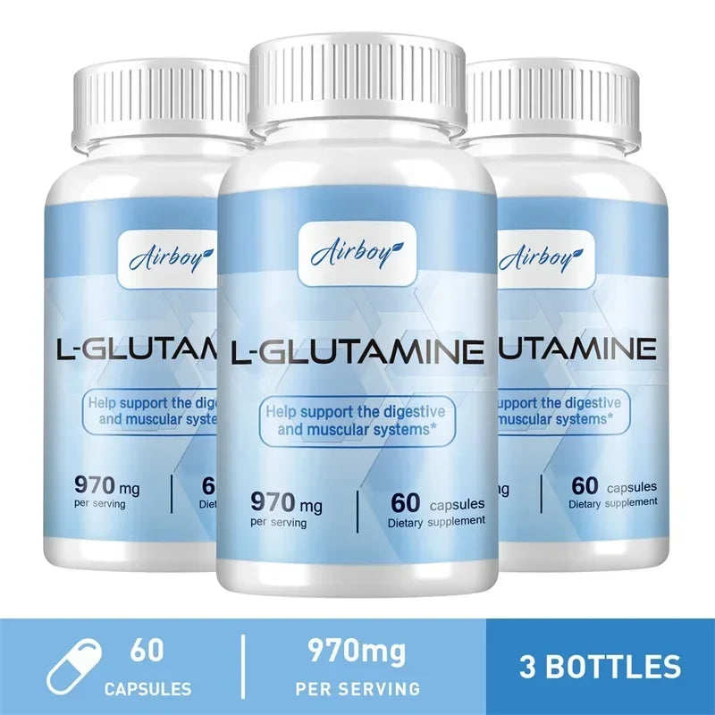 L-Glutamine Capsules – Brain Function, Digestive Health & Muscle Recovery