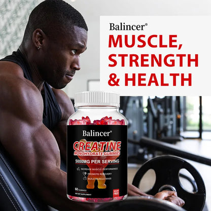 Creatine Monohydrate Gummies - Pre/post Workout, Fitness, Strength, Muscle Building Provide Energy Supplements