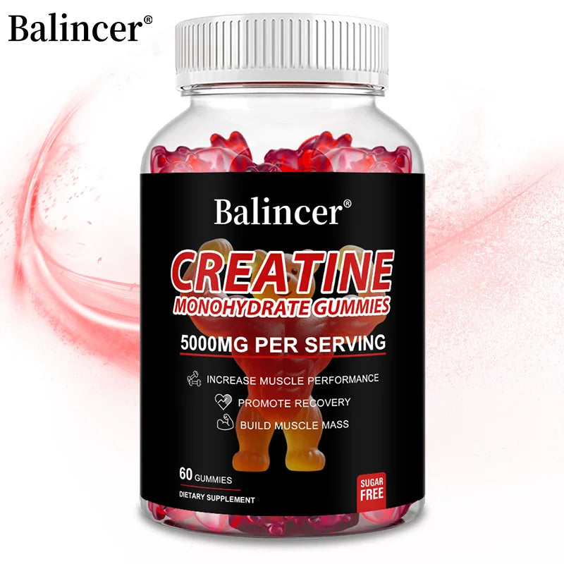 Creatine Monohydrate Gummies - Pre/post Workout, Fitness, Strength, Muscle Building Provide Energy Supplements