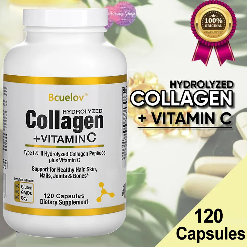 Collagen + Hyaluronic Acid Complex – 120 Capsules | Skin Elasticity & Joint Support