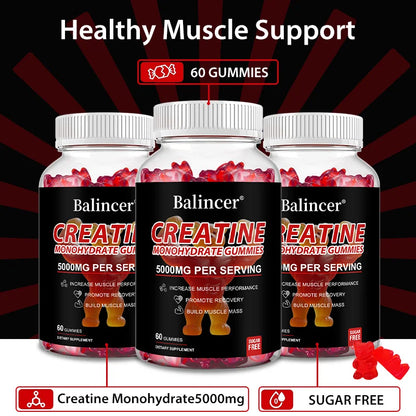 Creatine Monohydrate Gummies - Pre/post Workout, Fitness, Strength, Muscle Building Provide Energy Supplements