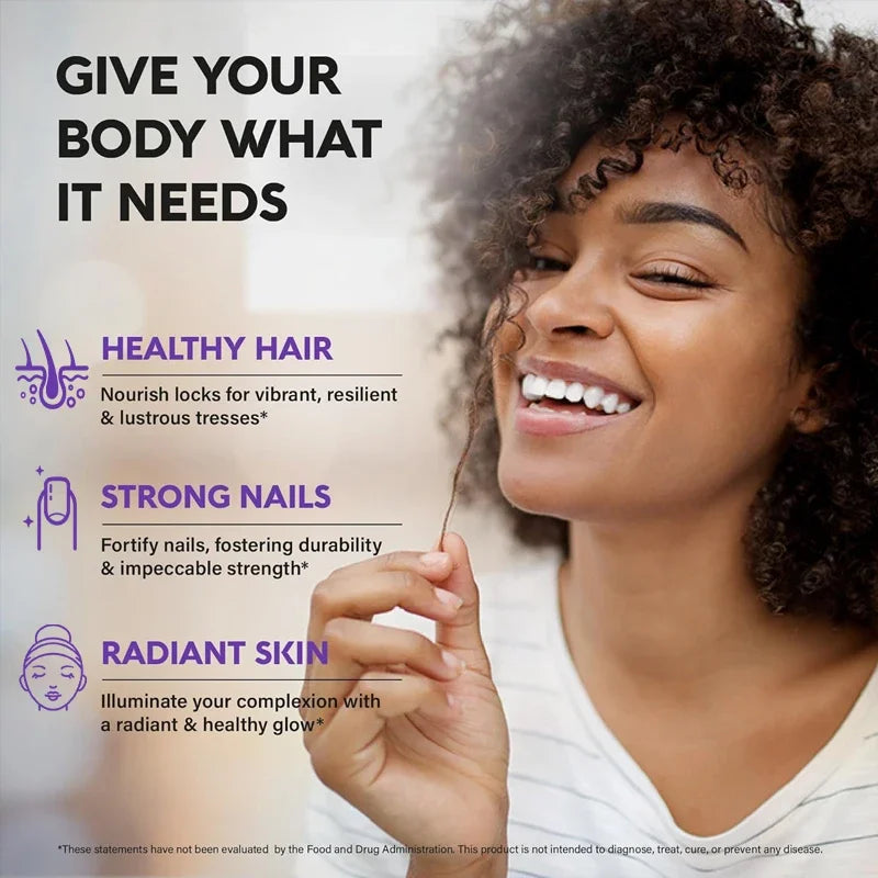 Biotin + Collagen + Keratin Capsules – 120 Count | Hair Growth, Strong Nails & Joint Support
