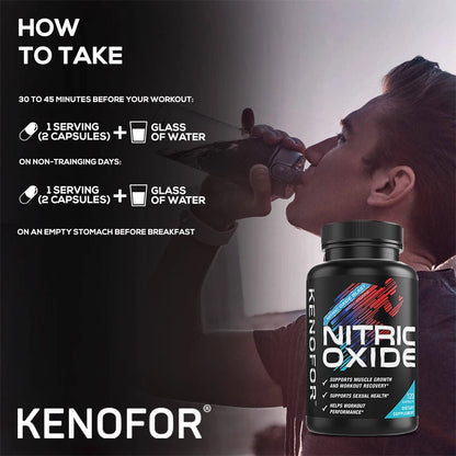 L-Arginine 120 Capsules – Nitric Oxide Booster for Blood Flow, Muscle Growth, Energy & Endurance