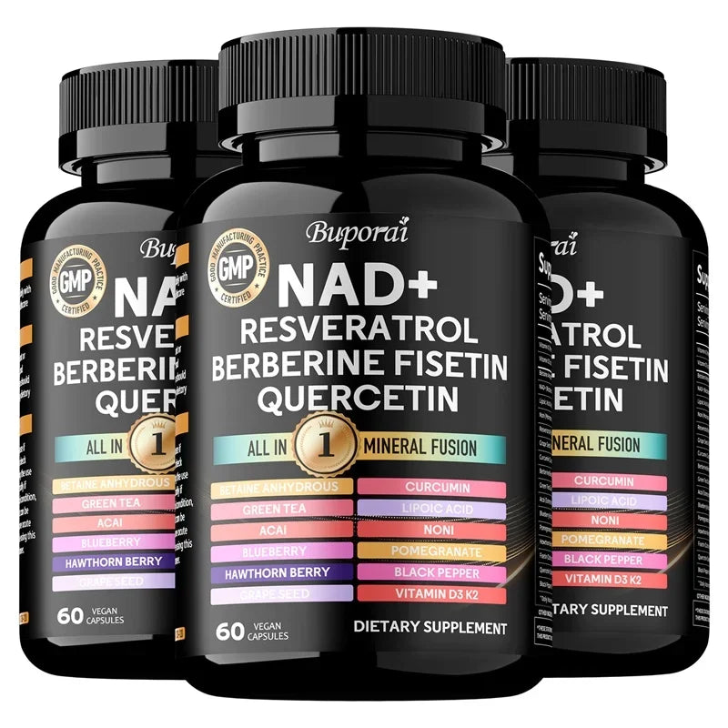 NAD+ Resveratrol Berberine Fusion – 1000mg | Cellular Energy, Endurance & Healthy Aging