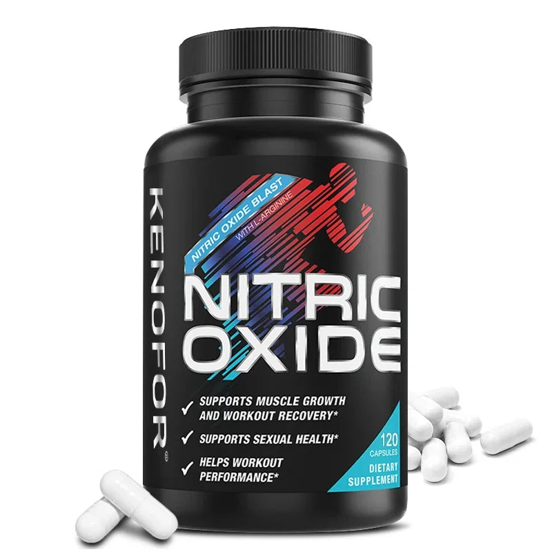 L-Arginine 120 Capsules – Nitric Oxide Booster for Blood Flow, Muscle Growth, Energy & Endurance