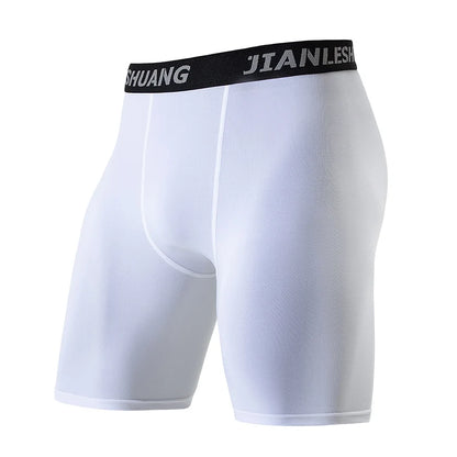 1/5 Pcs Men's Plus Size Black And White Long Sports Underwear Running Fitness Basketball Football Elastic Waist Shorts Teenagers