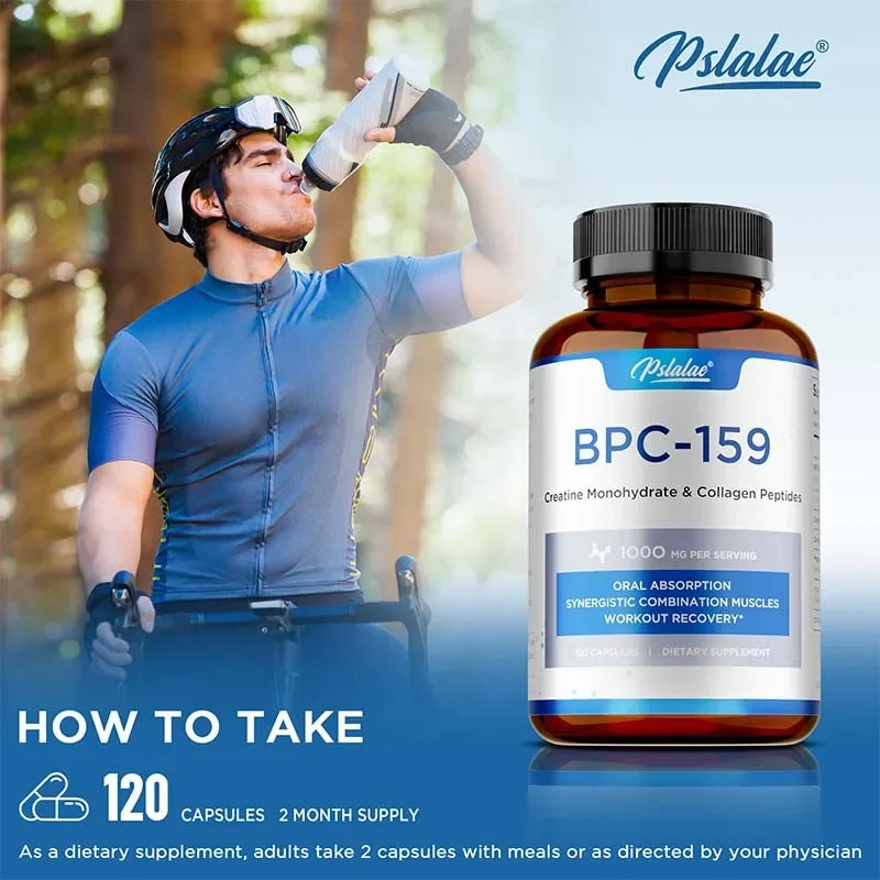 BPC-159 Peptide Capsules – Creatine & Collagen Blend for Muscle Recovery, Bone & Joint Support with Magnesium