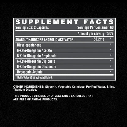 Anabol Hardcore – 120 Capsules | Natural Anabolic Support for Muscle Growth, Abs Enhancement & Post-Workout Recovery