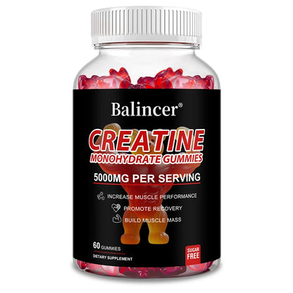 Creatine Monohydrate Gummies - Pre/post Workout, Fitness, Strength, Muscle Building Provide Energy Supplements