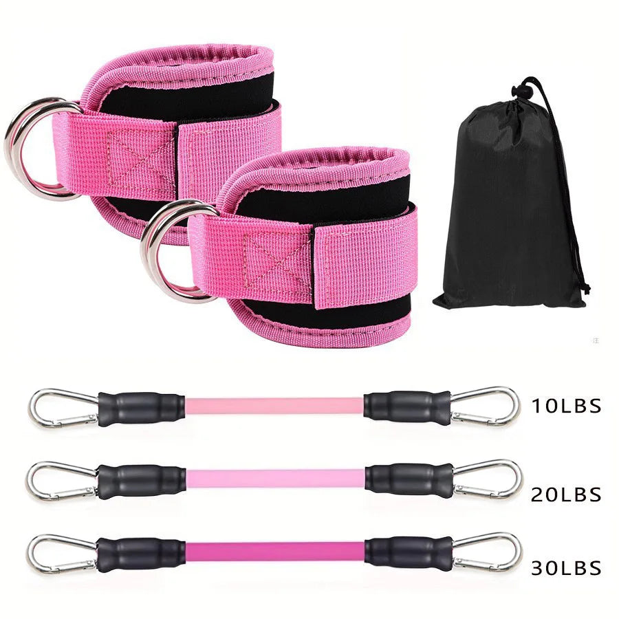 Ankle Straps Double D-Ring Cuffs Ankle Weight Leg Training Brace Support Sport Abductors Adjustable Foot Support Padded