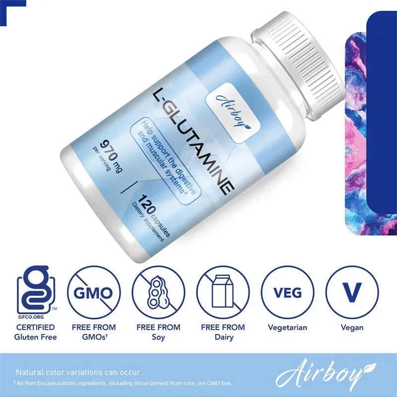 L-Glutamine Capsules – Brain Function, Digestive Health & Muscle Recovery