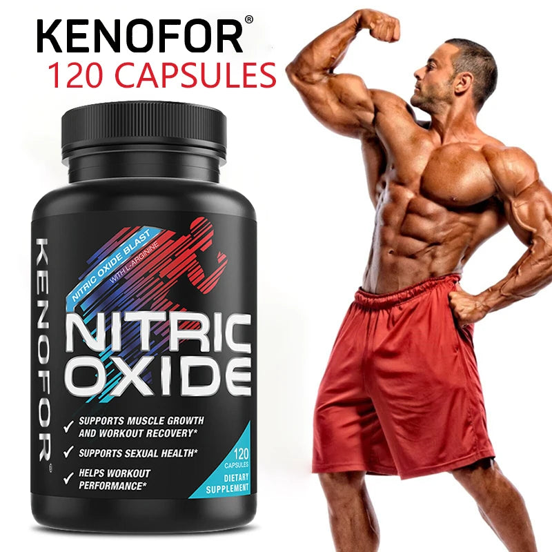 L-Arginine 120 Capsules – Nitric Oxide Booster for Blood Flow, Muscle Growth, Energy & Endurance