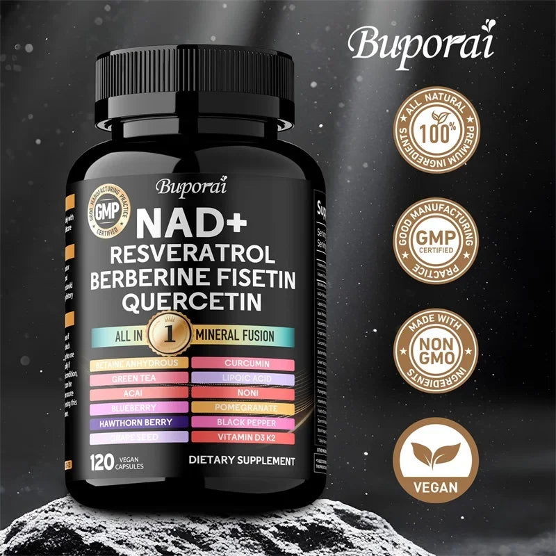 NAD+ Resveratrol Berberine Fusion – 1000mg | Cellular Energy, Endurance & Healthy Aging
