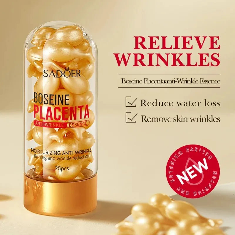 Placenta Essence Capsules – 25pcs | Anti-Wrinkle, Brightening & Acne Care Serum