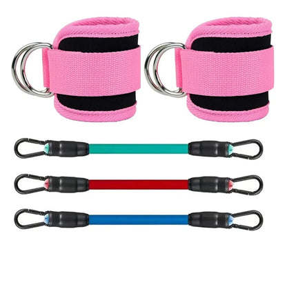 Ankle Straps Double D-Ring Cuffs Ankle Weight Leg Training Brace Support Sport Abductors Adjustable Foot Support Padded