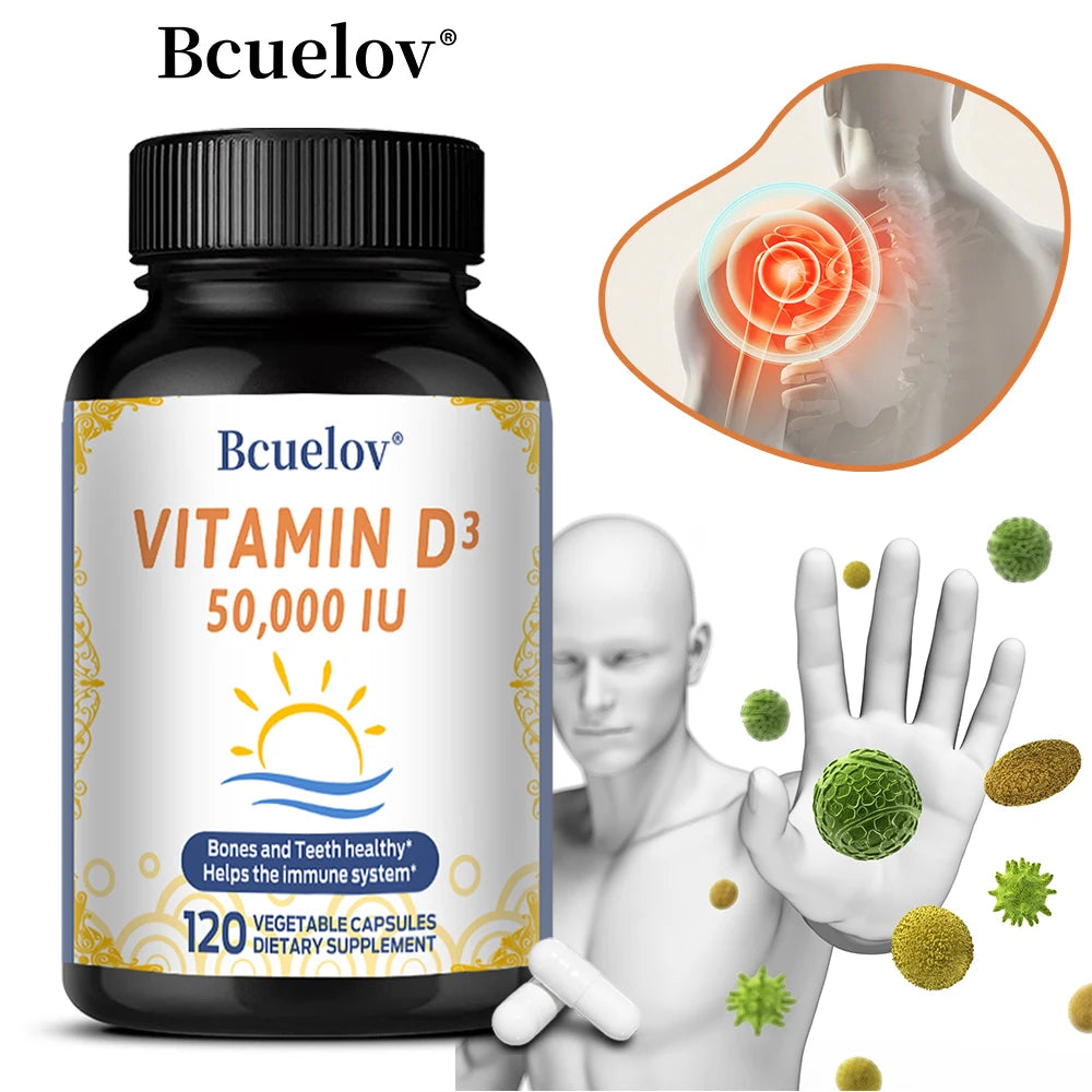 Vitamin D3 50,000 IU – 120 Capsules | Strong Bones, Heart & Muscle Support
