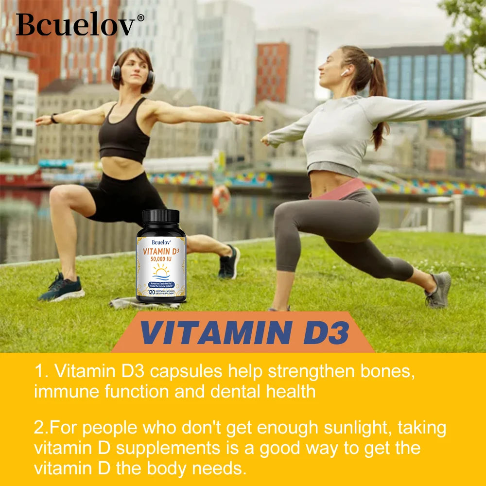 Vitamin D3 50,000 IU – 120 Capsules | Strong Bones, Heart & Muscle Support