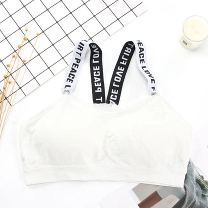 Women Letter Strap Sports Bra Sexy Seamless Fitness Underwear Elastic Slim Crop Top Breathable Push Up Yoga Vest Sportswear